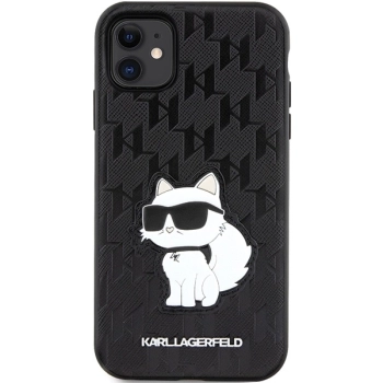 Etui Karl Lagerfeld Saffiano Monogram Choupette na iPhone 11 / Xr - czarne