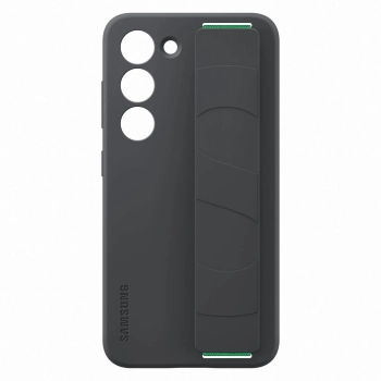 Samsung Silicone Grip Cover etui Samsung Galaxy S23 silikonowy pokrowiec z paskiem na rękę czarne (EF-GS911TBEGWW)