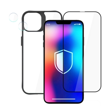 Zestaw 3mk Comfort Set 4 in 1 na iPhone 14 - etui, 2x szkło, ramka aplikacyjna