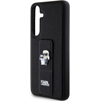 Etui Karl Lagerfeld Gripstand Saffiano Karl&Choupette Pins na Samsung Galaxy S24 - czarne