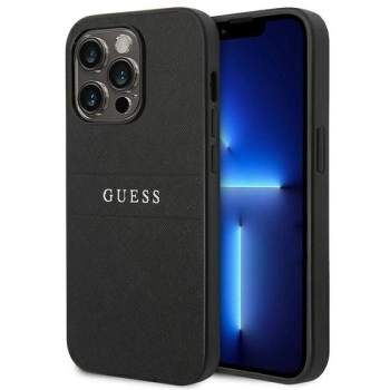 Etui Guess Saffiano Strap na iPhone 14 Pro - czarne