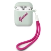 Etui Guess Silicone Vintage na AirPods 1/2 - niebiesko-różowe