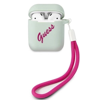 Etui Guess Silicone Vintage na AirPods 1/2 - niebiesko-różowe