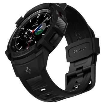 Etui z paskiem Spigen Rugged Armor Pro na Samsung Galaxy Watch 4 Classic 46 mm - czarny mat