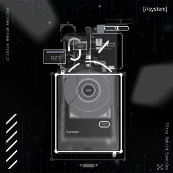 Etui Spigen Ultra Hybrid na Nothing Phone 2 - ciemnoszare (wzór Zero One)