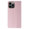 Magnet Strap Case etui do iPhone 12 Pro Max pokrowiec portfel + mini smycz zawieszka różowy