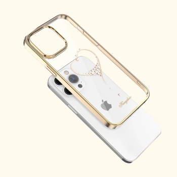 Etui silikonowe z kryształami Swarovski Kingxbar Wish Series do iPhone 14 Plus - złote