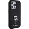 Etui Karl Lagerfeld Fixed Glitter Ikonik Logo Metal Pin do iPhone 15 Pro - czarne