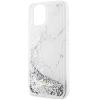 Etui Guess Liquid Glitter Marble na iPhone 14 - białe