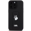 Etui Karl Lagerfeld Gripstand Saffiano Choupette Pins na iPhone 13 Pro / 13 - czarne
