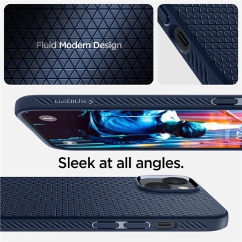 Etui Spigen Liquid Air na iPhone 14 Plus - niebieskie