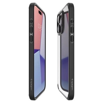 Etui Spigen Crystal Hybrid na iPhone 15 Pro Max - przezroczysto-czarne