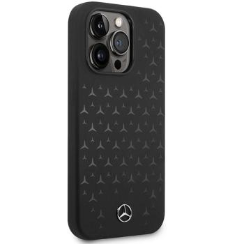 Etui Mercedes Silicone Stars Pattern MagSafe na iPhone 15 Pro - czarne