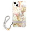 Etui Guess Flower Strap na iPhone 13 mini - fioletowe
