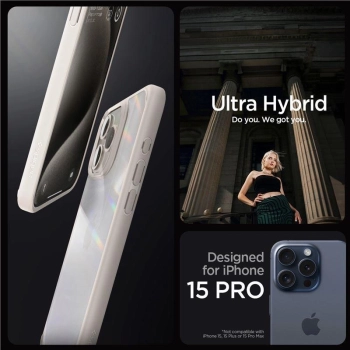 Etui Spigen Ultra Hybrid na iPhone 15 Pro - tytan naturalny
