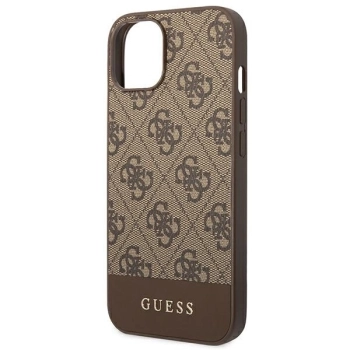 Etui Guess 4G Stripe Collection na iPhone 14 Plus - brązowe