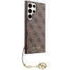 Etui Guess 4G Charms Collection na Samsung Galaxy S23 Ultra - brązowe