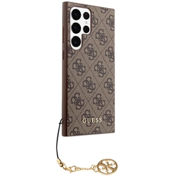 Etui Guess 4G Charms Collection na Samsung Galaxy S23 Ultra - brązowe