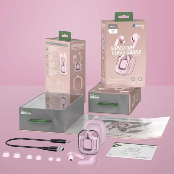 Acefast dokanałowe słuchawki bezprzewodowe TWS Bluetooth różowy (T6 pink lotus)