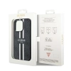 Etui Guess 4G Printed Stripes MagSafe na iPhone 15 Pro - czarne