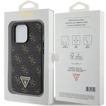 Etui Guess 4G Triangle Metal Logo na iPhone 15 Pro Max - czarne