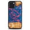 Etui z drewna i żywicy na iPhone 13 Mini Bewood Unique Vegas - różowo-niebieskie