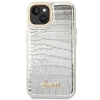 Etui Guess Croco Collection na iPhone 14 Plus - srebrne