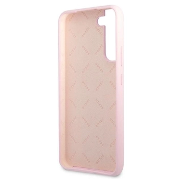 Etui Guess Silicone Script Metal Logo na Samsung Galaxy S22+ - lawendowe