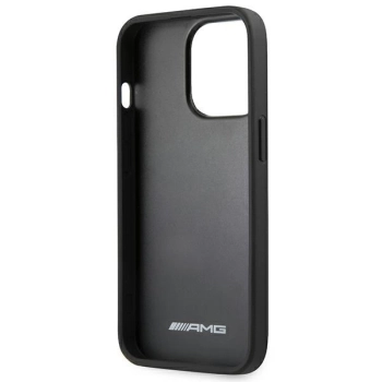 Etui AMG Leather Debossed Lines na iPhone 14 Pro Max - czarne