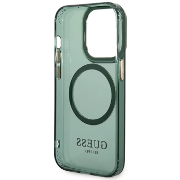 Etui Guess Gold Outline Translucent MagSafe na iPhone 14 Pro Max - zielone