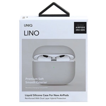 Etui Uniq Lino Silicone na AirPods 3 - beżowe