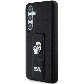 Etui Karl Lagerfeld Gripstand Saffiano Karl&Choupette Pins na Samsung Galaxy S24 - czarne