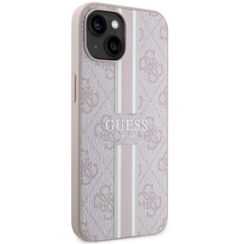 Etui Guess 4G Printed Stripes MagSafe na iPhone 14 Plus - różowe
