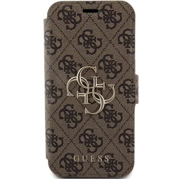 Etui Guess 4G Metal Logo na iPhone 15 Pro - brązowe