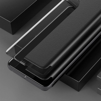 Eco Leather View Case elegancki futerał etui z klapką i funkcją podstawki Huawei P40 Lite E czarny