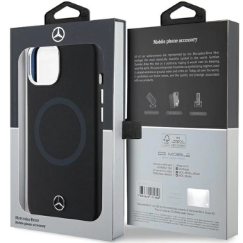 Etui Mercedes Silicone Bicolor MagSafe na iPhone 15 - czarne