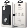Etui Karl Lagerfeld Saffiano Cardslot Karl&Choupette Metal Pin do iPhone 15 - czarne