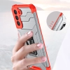 Crystal Ring Case pancerne hybrydowe etui pokrowiec + magnetyczny uchwyt Samsung Galaxy S21 FE czerwony