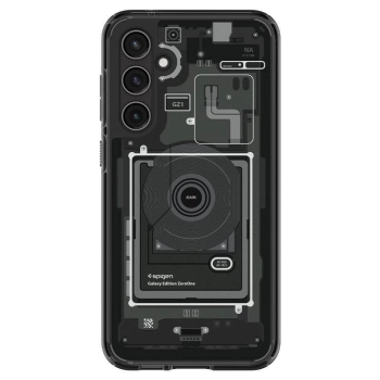 Etui Spigen Ultra Hybrid na Samsung Galaxy S23 FE - ciemnoszare (wzór Zero One)