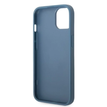 Etui Guess 4G Triangle Logo Cardslot na iPhone 13 mini - niebieskie