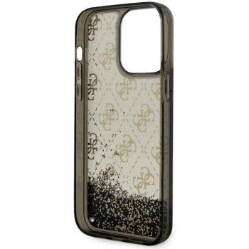 Etui Guess Liquid Glitter 4G Transculent na iPhone 14 Pro Max - czarne