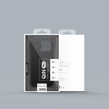 Nillkin Qin Cloth Pro Case etui do iPhone 14 Plus osłona na aparat kabura pokrowiec obudowa z klapką szary