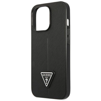 Etui Guess Saffiano Triangle Logo na iPhone 14 Pro Max - czarne