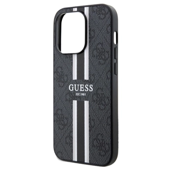 Etui Guess 4G Printed Stripes MagSafe na iPhone 15 Pro Max - czarne