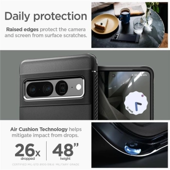 Etui Spigen Rugged Armor na Google Pixel 7 Pro - czarny mat