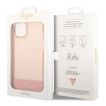 Etui Guess Translucent na iPhone 14 Plus - różowe