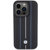 Etui BMW Leather Stamp Blue Lines na iPhone 15 Pro Max - czarne
