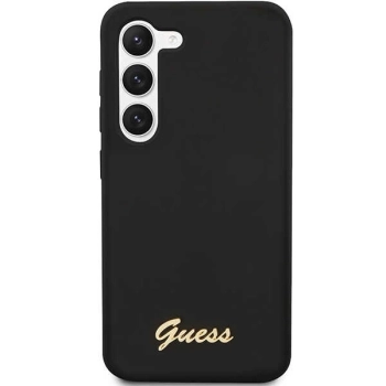 Etui Guess Silicone Vintage Gold Logo na Samsung Galaxy S23 - czarne