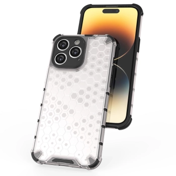 Honeycomb etui iPhone 14 Pro pancerny hybrydowy pokrowiec niebieskie
