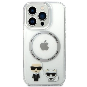 Etui Karl Lagerfeld Karl&Choupette Aluminium MagSafe na iPhone 14 Pro Max - przezroczyste